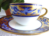 Luxe Shelley England Cup and Saucer Swallow Burnished Gold Bute Shape 1910