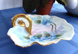 Lemon Server Limoges Hand Painted 1890-1910 Antique T&V Lemon Dish Violets Forget-Me-Nots