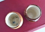 Pair Toothpick Holders Miniature Toby Character Jugs 1910s Japan Dining Gadget