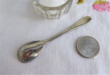Oval Salt Spoon Mustard Pretty Embossed Silver Plate 1920s Fancy Handle No Mono