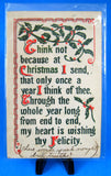 Christmas Postcard Thinking Of You Linen Holly 1911 Divided Massachusetts NY
