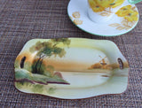Noritake Nippon Plate Hand Painted Scene Rectangular 1910s Lemons Pen Tray Teabags