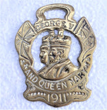 King George V Queen Mary Horse Brass Crowned 1911 Harness Ornament Royalty