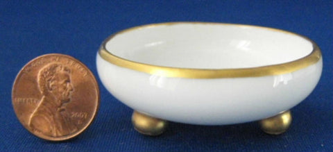 Limoges Open Salt White And Gold Signed Antique Tressemennes and Vogt 1911