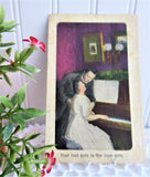 Romance Postcard 1911 The Love Note Hand Colored Couple At Piano Embossed Ohio