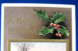 Happy New Year 1913 Embossed Postcard Davidson Snowy Church Maine