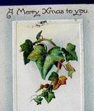 B.B. London Christmas Postcard Merry Xmas Postcard 1914 Embossed Ivy Poem
