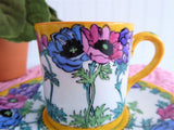 Art Nouveau Cup And Saucer Adderleys Anemones 1910s Demitasse Hand Painted