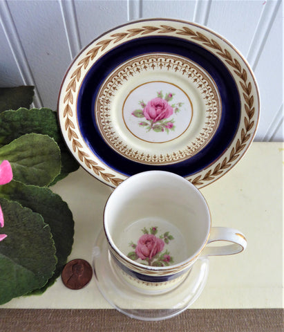 Demitasse Cup And Saucer Crown Ducal 1916-1925 Bergdorf Goodman Pink Rose