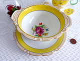 Noritake Mayonnaise Bowl And Plate Yellow Floral Sauce 1918 Floral Bouquet