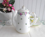 Shelley Chatsworth Coffeepot Tall Teapot Stanley Shape 16 Ounces Bone China Pink Floral