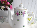 Shelley Chatsworth Coffeepot Tall Teapot Stanley Shape 16 Ounces Bone China Pink Floral