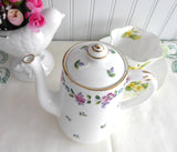 Shelley Chatsworth Coffeepot Tall Teapot Stanley Shape 16 Ounces Bone China Pink Floral