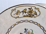 Set 3 Birds Spode Copeland Demi Cups And Saucers Birds Creamware 1918 Edwardian Flower Basket