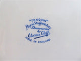 Clarice Cliff Tonquin Blue Transferware Dinner Plate 1930s Ironstone Plate