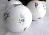 Porcelain Balls 3 Decorative Floral Gold Accents Elegant Decor Accents Bowl Fillers