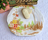 Art Deco Brown Transferware Cake Plate Landscape Serving Plate Sandwich 1920s