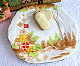 Art Deco Brown Transferware Cake Plate Landscape Serving Plate Sandwich 1920s
