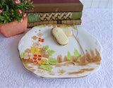 Art Deco Brown Transferware Cake Plate Landscape Serving Plate Sandwich 1920s
