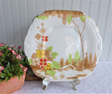 Art Deco Brown Transferware Cake Plate Landscape Serving Plate Sandwich 1920s