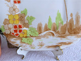 Art Deco Brown Transferware Cake Plate Landscape Serving Plate Sandwich 1920s