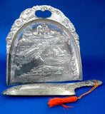 Atlantic City New Jersey Dust Pan Crumber Silver Plate Souvenir 1920s Table Gadget
