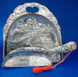 Atlantic City New Jersey Dust Pan Crumber Silver Plate Souvenir 1920s Table Gadget