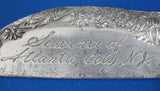 Atlantic City New Jersey Dust Pan Crumber Silver Plate Souvenir 1920s Table Gadget