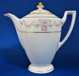 Edwardian Chocolate Pot Floral Swags Blue Ribbon Thomas Bavaria Teapot