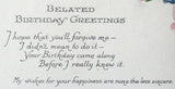 Antique Gift Tag Belated Birthday Greetings Butterfly Card 1920s Poem Ephemera