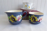 Cream And Sugar Blue Hand Painted Floral England Biltons 1920s English Pottery