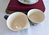 Cream And Sugar Blue Hand Painted Floral England Biltons 1920s English Pottery