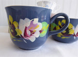 Cream And Sugar Blue Hand Painted Floral England Biltons 1920s English Pottery