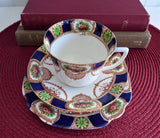 English Imari Cup Saucer Plate Staffordshire Doric Vintage 1920s Downton Style