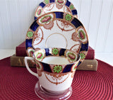 English Imari Cup Saucer Plate Staffordshire Doric Vintage 1920s Downton Style