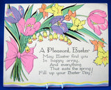 Pair 1920s Easter Greeting Cards Gift Tags A Pleasant Easter Gold Cottage Easter Verses