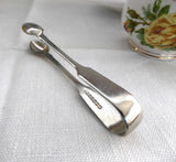 Fiddle Pattern Sugar Tongs English Spoon Ends EPNS Vintage 1920s Tea Party