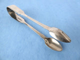 Fiddle Pattern Sugar Tongs English Spoon Ends EPNS Vintage 1920s Tea Party