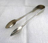 Fiddle Pattern Sugar Tongs English Spoon Ends EPNS Vintage 1920s Tea Party