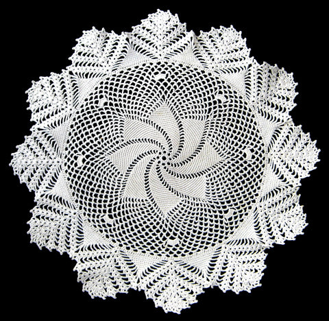 Doily English Thread Crochet Swirled Star Hand Made 1920s