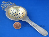 English Tea Strainer Fancy Top Vintage Silver Plate 1920-1930s