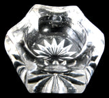 English Glass Clear Glass Open Salt Dip Paneled Star Bottom 1920s
