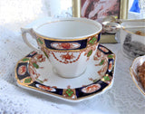 Imperial Derby Imari Cup And Saucer Cobalt Rust T Hughes England 1920s