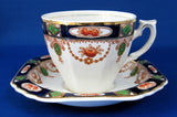 Imperial Derby Imari Cup And Saucer Cobalt Rust T Hughes England 1920s