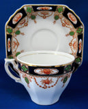 Imperial Derby Imari Cup And Saucer Cobalt Rust T Hughes England 1920s