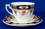 Imperial Derby Imari Cup And Saucer Cobalt Rust T Hughes England 1920s