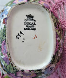 Ivory Chintz Creamer Cream Jug 1920s Flowers Birds Black Bands Crown Ducal