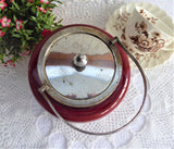 Victorian Coaching Scene Biscuit Barrel Antique Red 1920s Cookie Jar