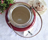 Victorian Coaching Scene Biscuit Barrel Antique Red 1920s Cookie Jar