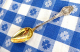 Sterling Silver Spoon 1920s Crowley La Matthews NY Stork Gold Wash